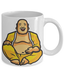 Happy Buddha Mug - Laughing Buddhist Tea Cup - Maitreya Sitting Monk Statue Coffee Mug