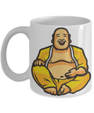 Happy Buddha Mug - Laughing Buddhist Tea Cup - Maitreya Sitting Monk Statue Coffee Mug