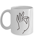 Buddha Mug - Buddhist Hand Gesture of Argument Tea Cup - Vitarka Teaching Debate Discussion Mudra