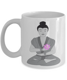 Buddha Mug - Buddhist Monk Statue with Lotus- Decorative Buddha Coffee Mug for Peace of Mind - 11oz